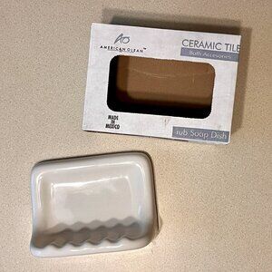 Tub Soap Dish Tile * American Olean * Off-White/Bone/Cream * Thinset Wall Mount
